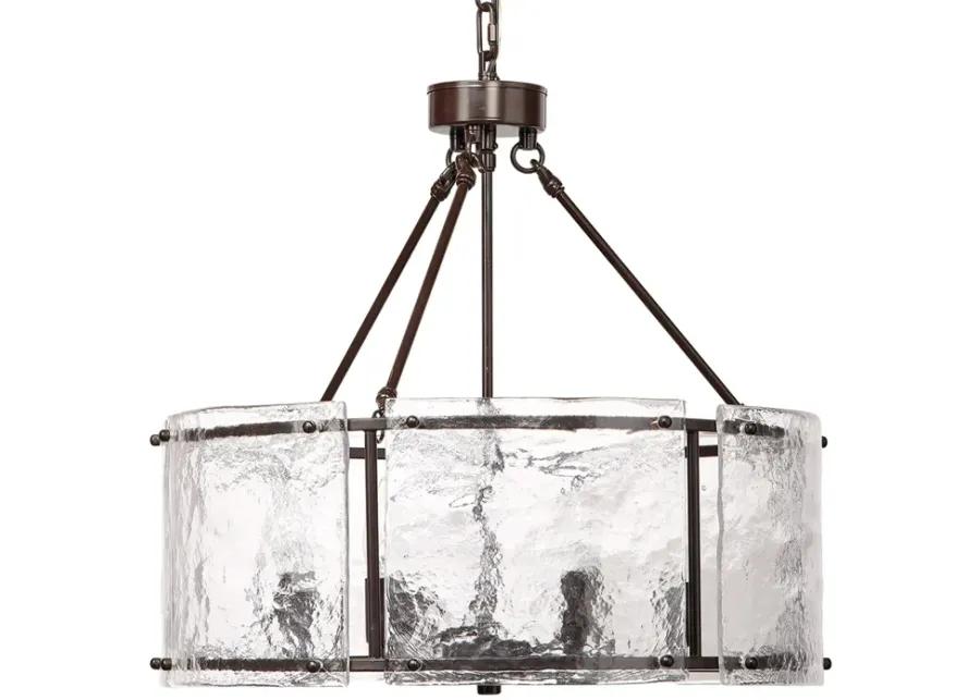 Glenn Large Round Metal Chandelier, Bronze