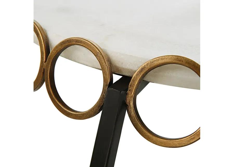 Chainlink White Marble Side Table