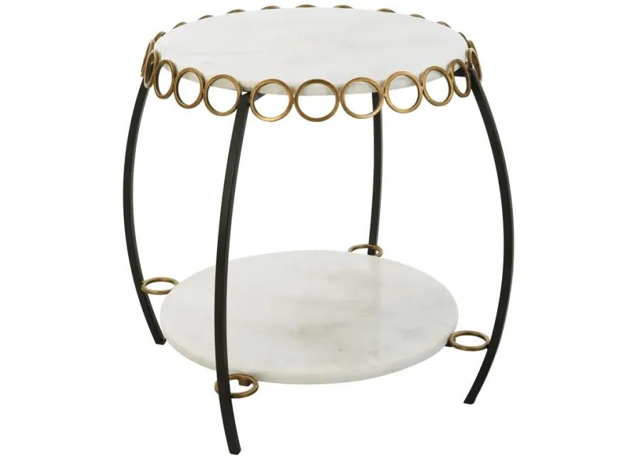 Chainlink White Marble Side Table