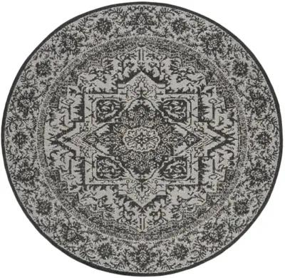 LINDEN 139 Collection LND139A-4R Light Grey / Charcoal 4' X 4' Round