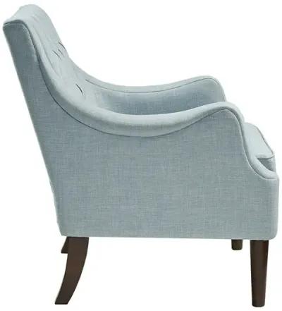 Madison Park Qwen Dusty Blue Button Tufted Accent Chair