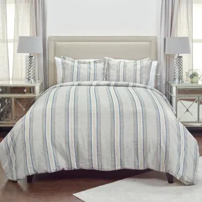 Williamson Linen Duvet Stripe BlueKing Sham