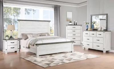 Lilith 7-drawer Dresser Distressed Grey and White