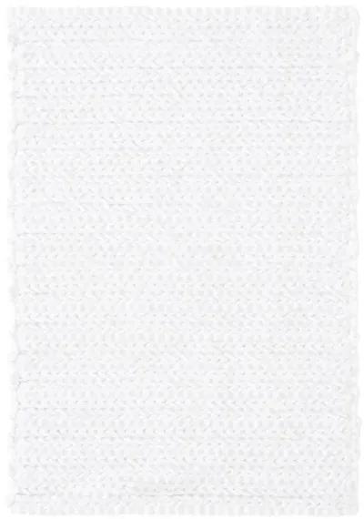 Madison Park Lasso White 100% Cotton Chenille Chain Stitch Rug