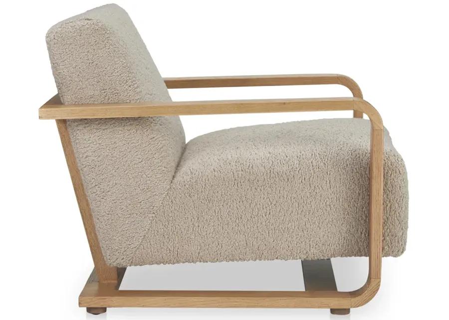 Eckersley Lounge Chair Beige Faux Shearling