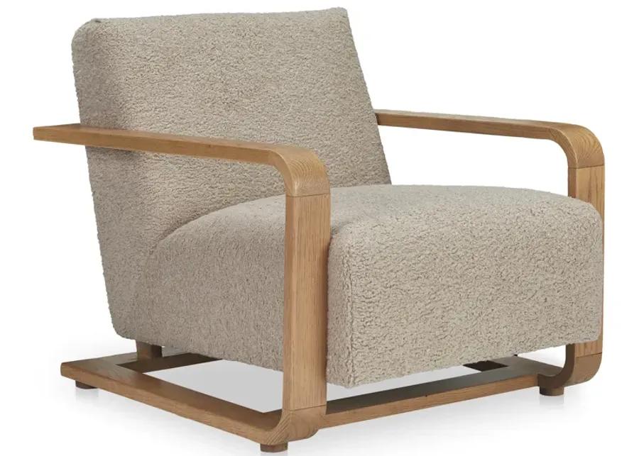 Eckersley Lounge Chair Beige Faux Shearling