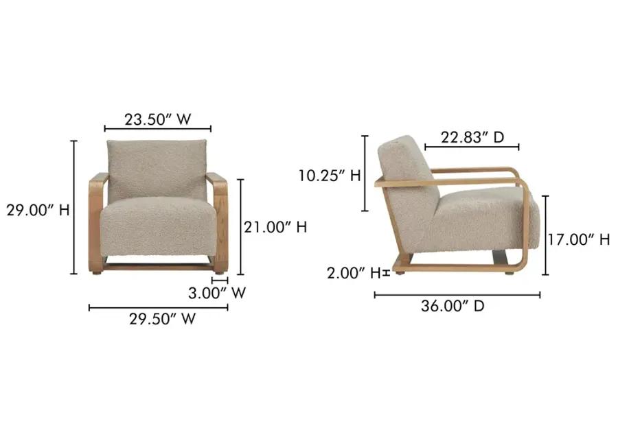 Eckersley Lounge Chair Beige Faux Shearling