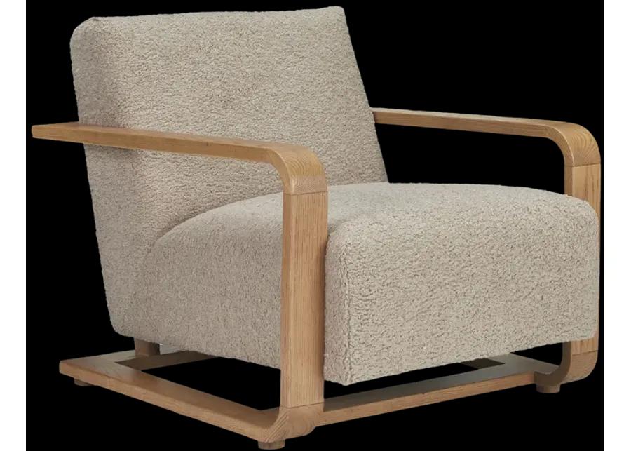 Eckersley Lounge Chair Beige Faux Shearling