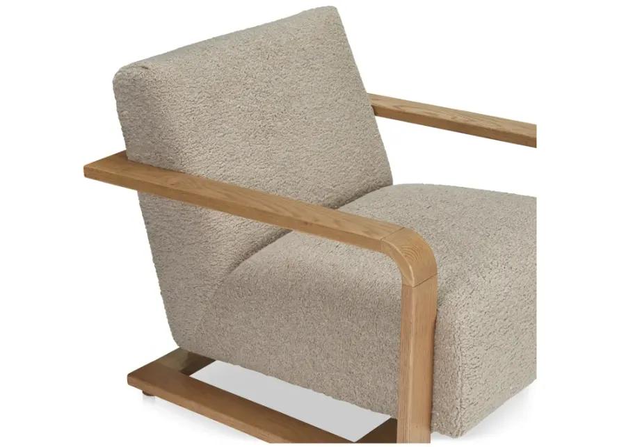 Eckersley Lounge Chair Beige Faux Shearling