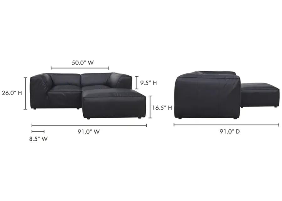 FORM NOOK MODULAR SECTIONAL VANTAGE BLACK LEATHER