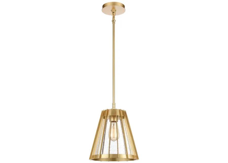 Open Louvers 10" Wide 1-Light Pendant - Champagne Gold