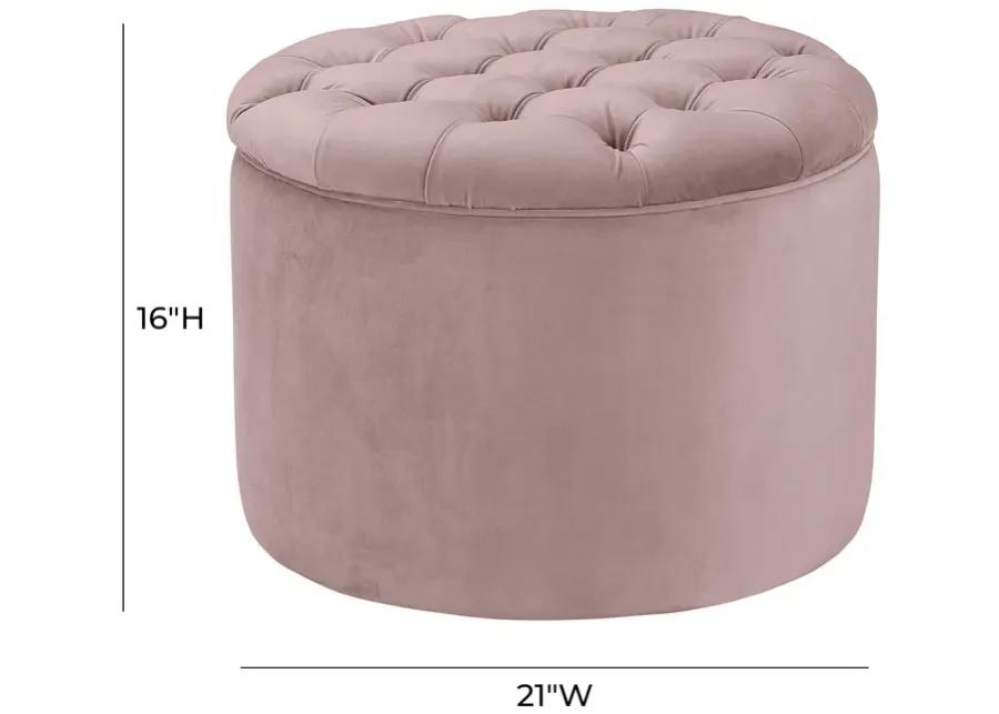 Queen Mauve Velvet Storage Ottoman