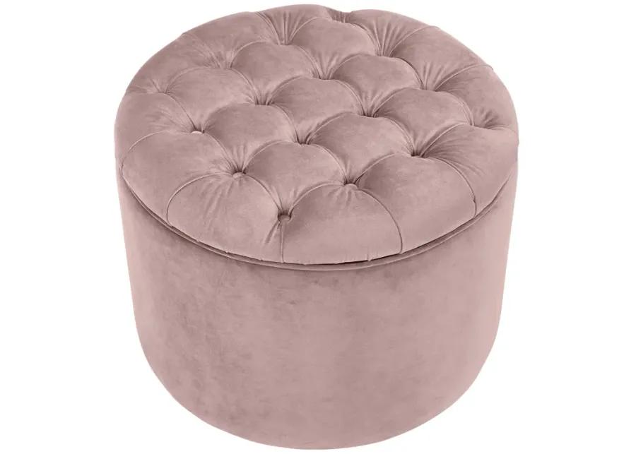 Queen Mauve Velvet Storage Ottoman