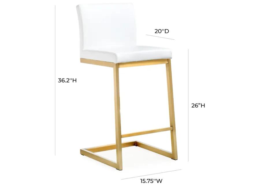 parma white gold steel counter stool (set of 2)