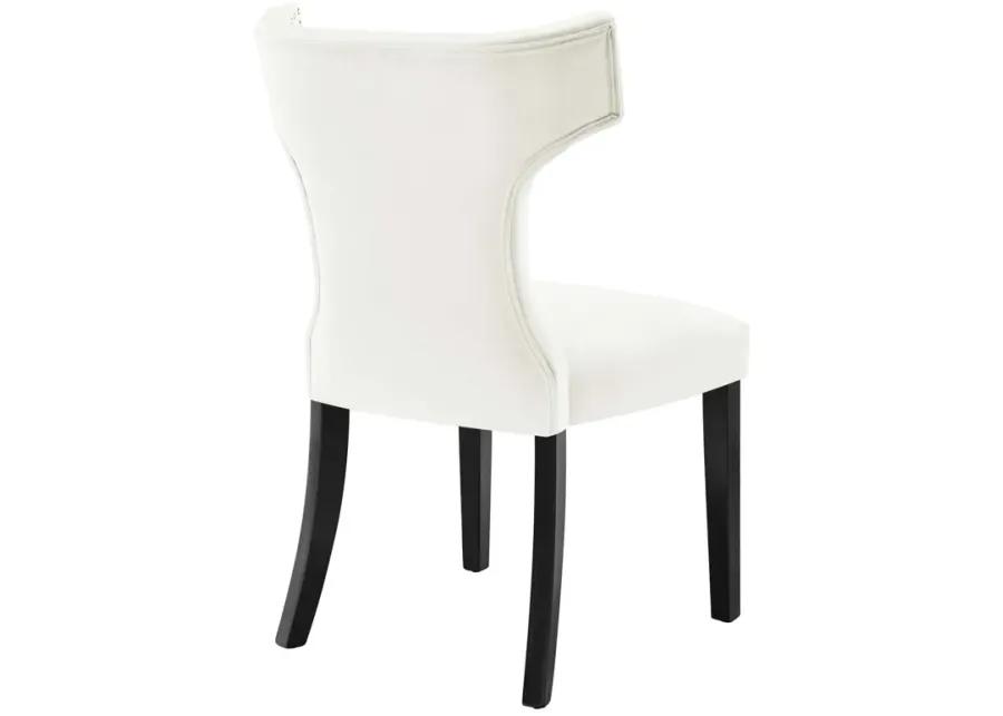 Curve Performance Velvet Dining Chairs - Set of 2