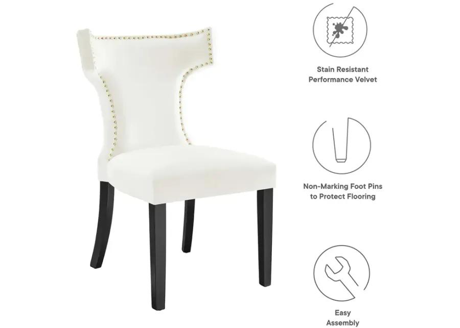 Curve Performance Velvet Dining Chairs - Set of 2