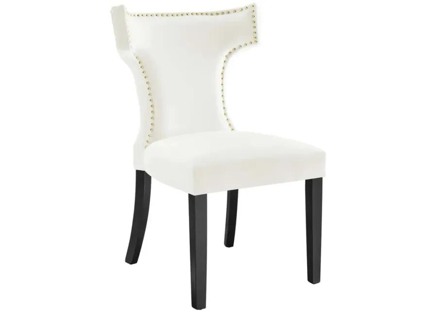 Curve Performance Velvet Dining Chairs - Set of 2