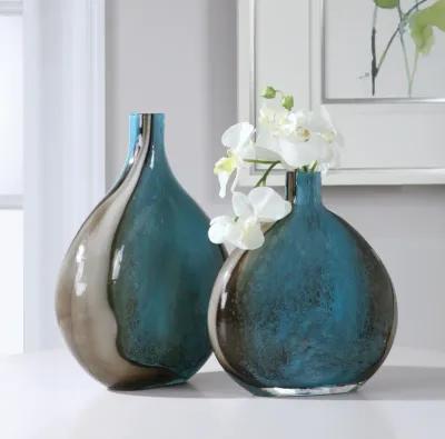 Adrie Art Glass Vases, S/2