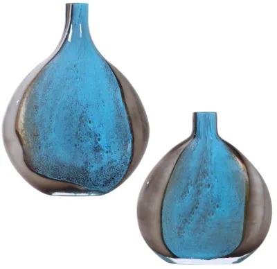 Adrie Art Glass Vases, S/2