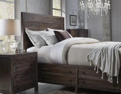 Townsend California King-size Solid Wood Storage Bed in Java