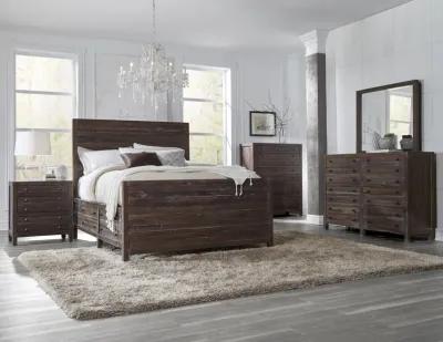 Townsend California King-size Solid Wood Storage Bed in Java