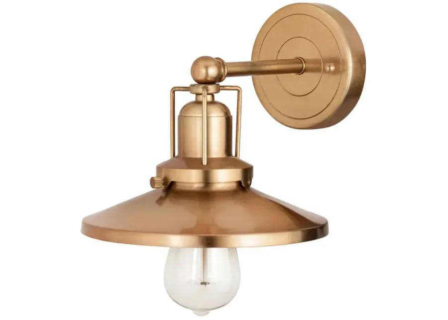 English Pub 7" High 1-Light Sconce - Satin Brass