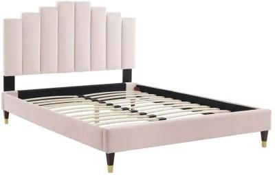 Elise Full Performance Velvet Platform Bed