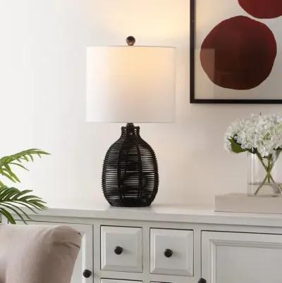 OROYA, 23 INCH, BLACK, RATTAN TABLE LAMP