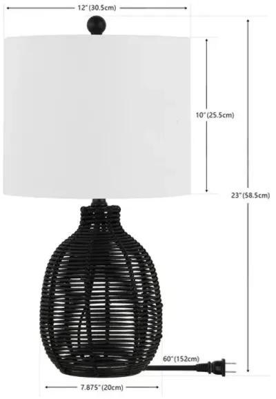 OROYA, 23 INCH, BLACK, RATTAN TABLE LAMP