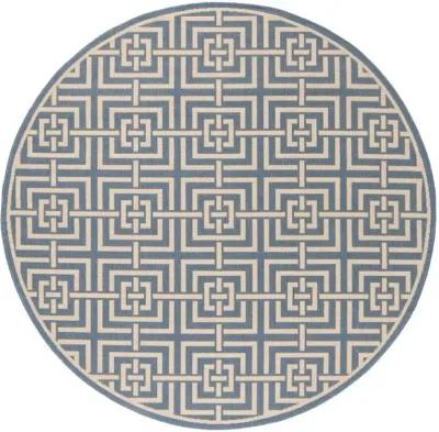 LINDEN 128 Collection LND128M-6R Blue / Creme 6'-7" X 6'-7" Round