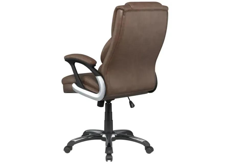 Nerris Adjustable Height Office Chair with Padded Arm Brown and Black