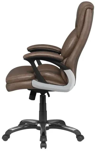 Nerris Adjustable Height Office Chair with Padded Arm Brown and Black