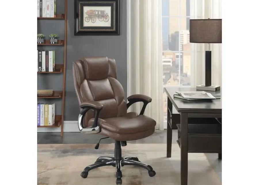 Nerris Adjustable Height Office Chair with Padded Arm Brown and Black