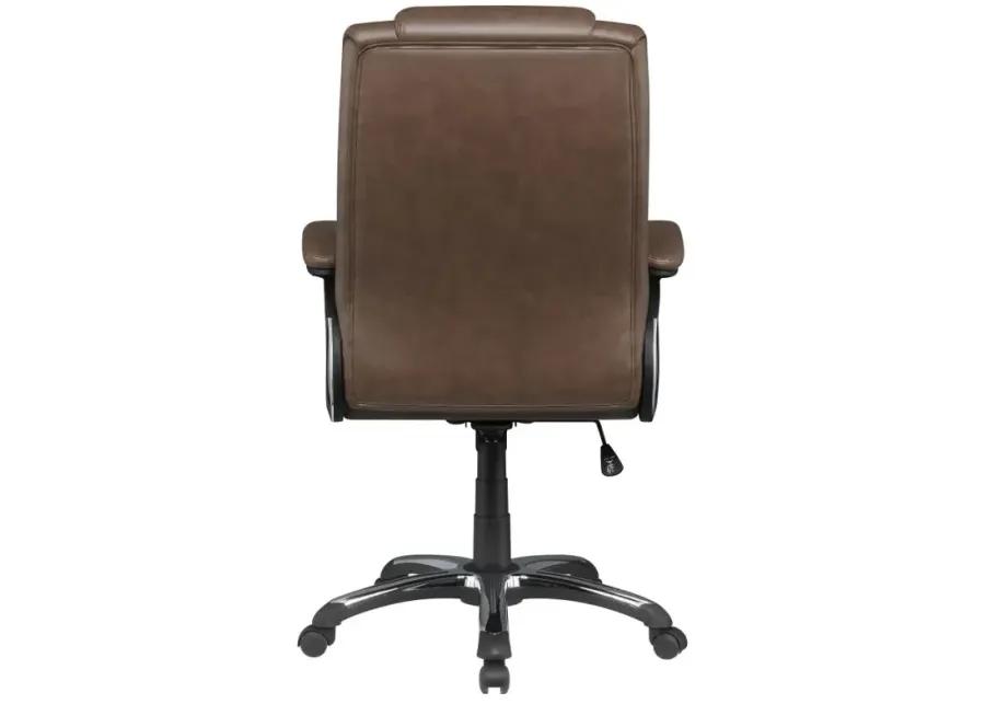 Nerris Adjustable Height Office Chair with Padded Arm Brown and Black