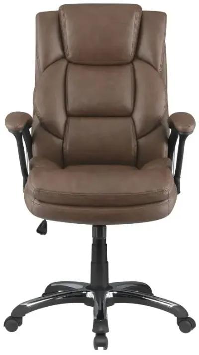 Nerris Adjustable Height Office Chair with Padded Arm Brown and Black