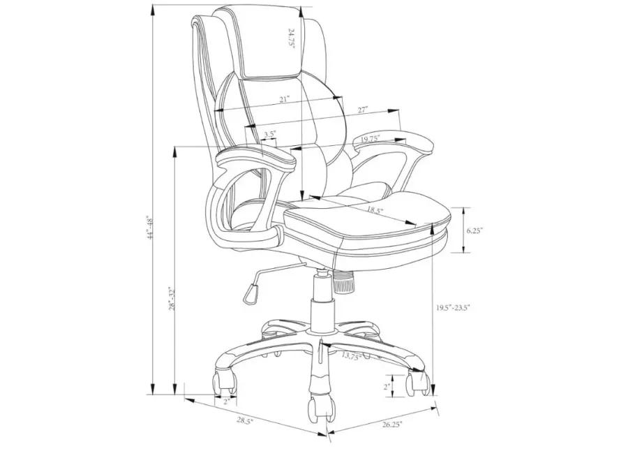 Nerris Adjustable Height Office Chair with Padded Arm Brown and Black