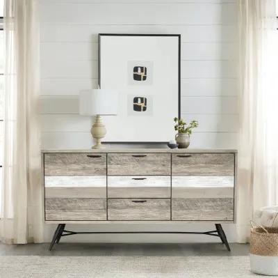 Bridges Sideboard Buffet Cabinet in Two Tone Acacia Wood