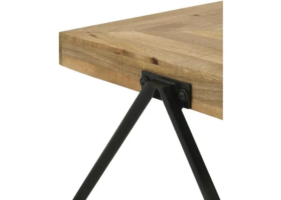 Bedfordshire Rectangular Coffee Table with Metal Legs Natural And Black