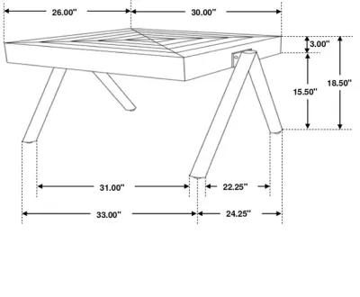 Bedfordshire Rectangular Coffee Table with Metal Legs Natural And Black