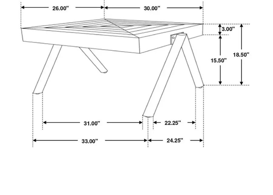 Bedfordshire Rectangular Coffee Table with Metal Legs Natural And Black