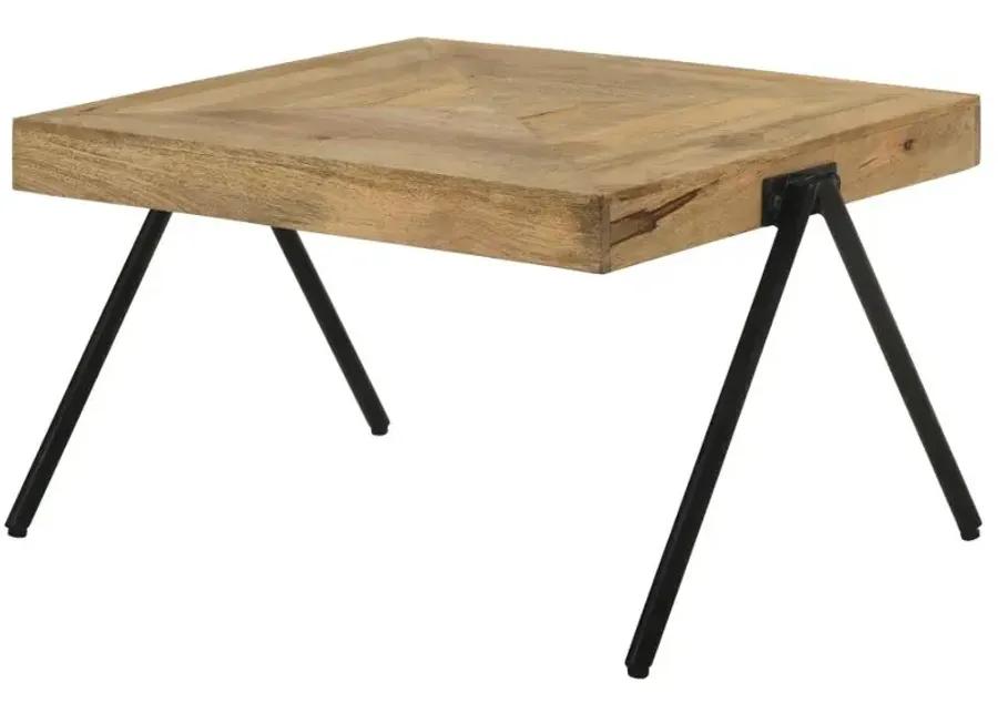 Bedfordshire Rectangular Coffee Table with Metal Legs Natural And Black