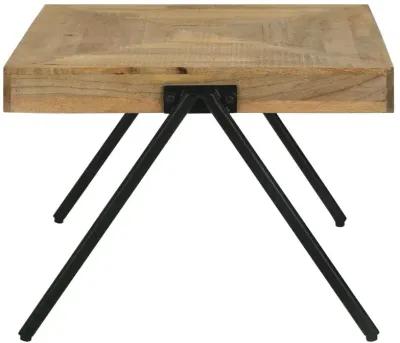 Bedfordshire Rectangular Coffee Table with Metal Legs Natural And Black