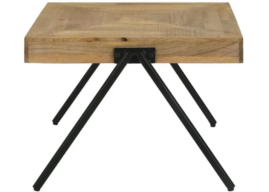 Bedfordshire Rectangular Coffee Table with Metal Legs Natural And Black