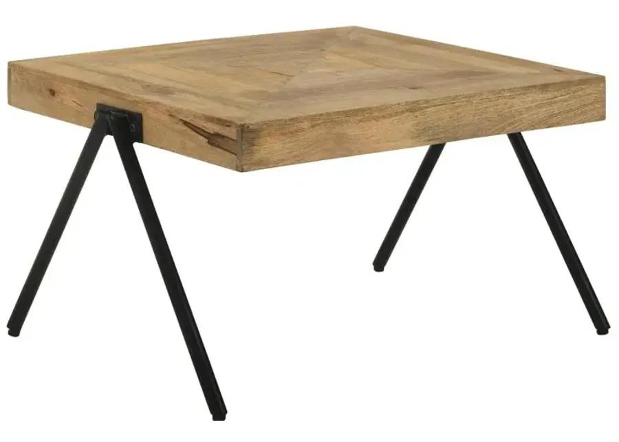 Bedfordshire Rectangular Coffee Table with Metal Legs Natural And Black