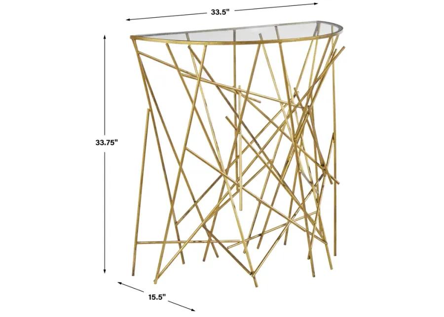 Philosopher Gold Console Table