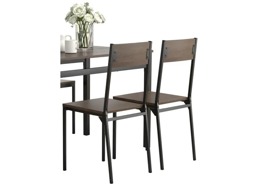 Lana 5-piece Rectangular Dining Table Set Dark Brown and Matte Black