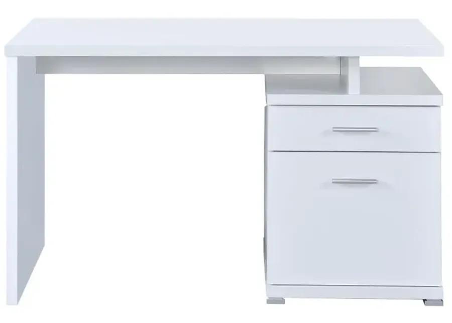 Irving 2-drawer Office Desk with Cabinet White