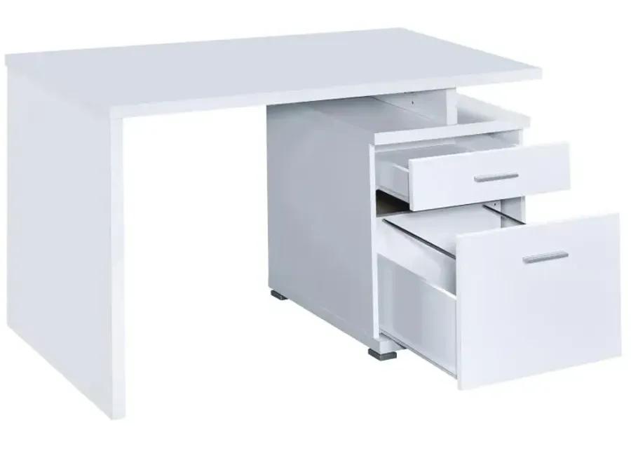 Irving 2-drawer Office Desk with Cabinet White