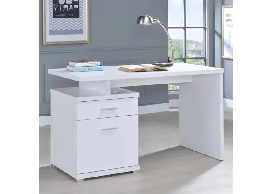 Irving 2-drawer Office Desk with Cabinet White