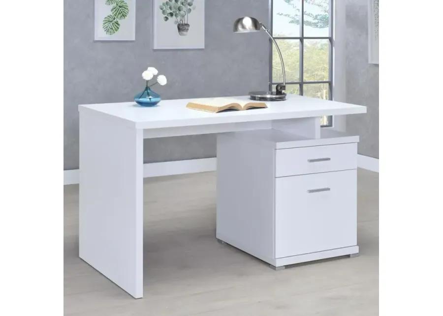 Irving 2-drawer Office Desk with Cabinet White